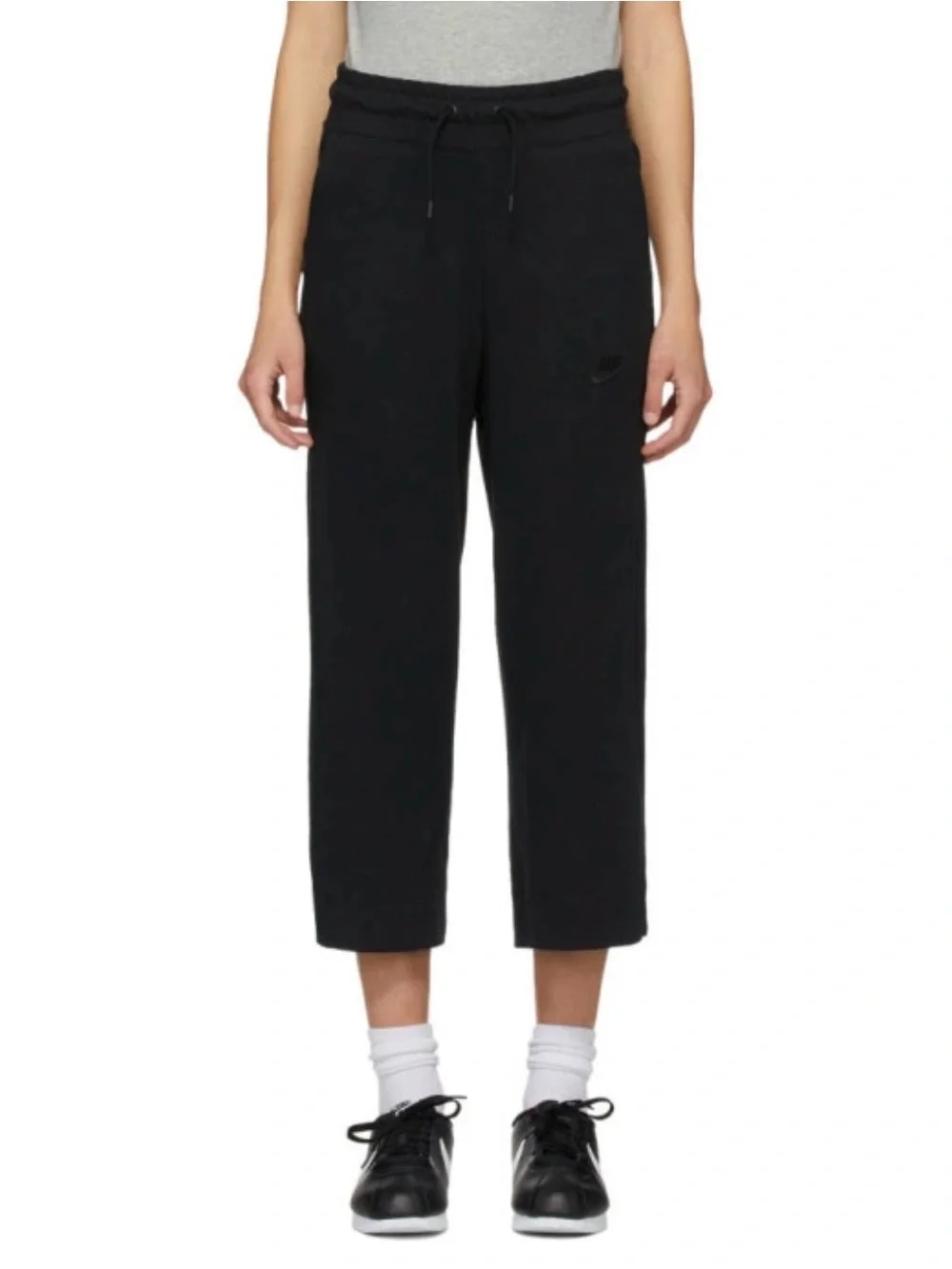 Nike Womens XS Black Loose Fit Capri Sweatpants